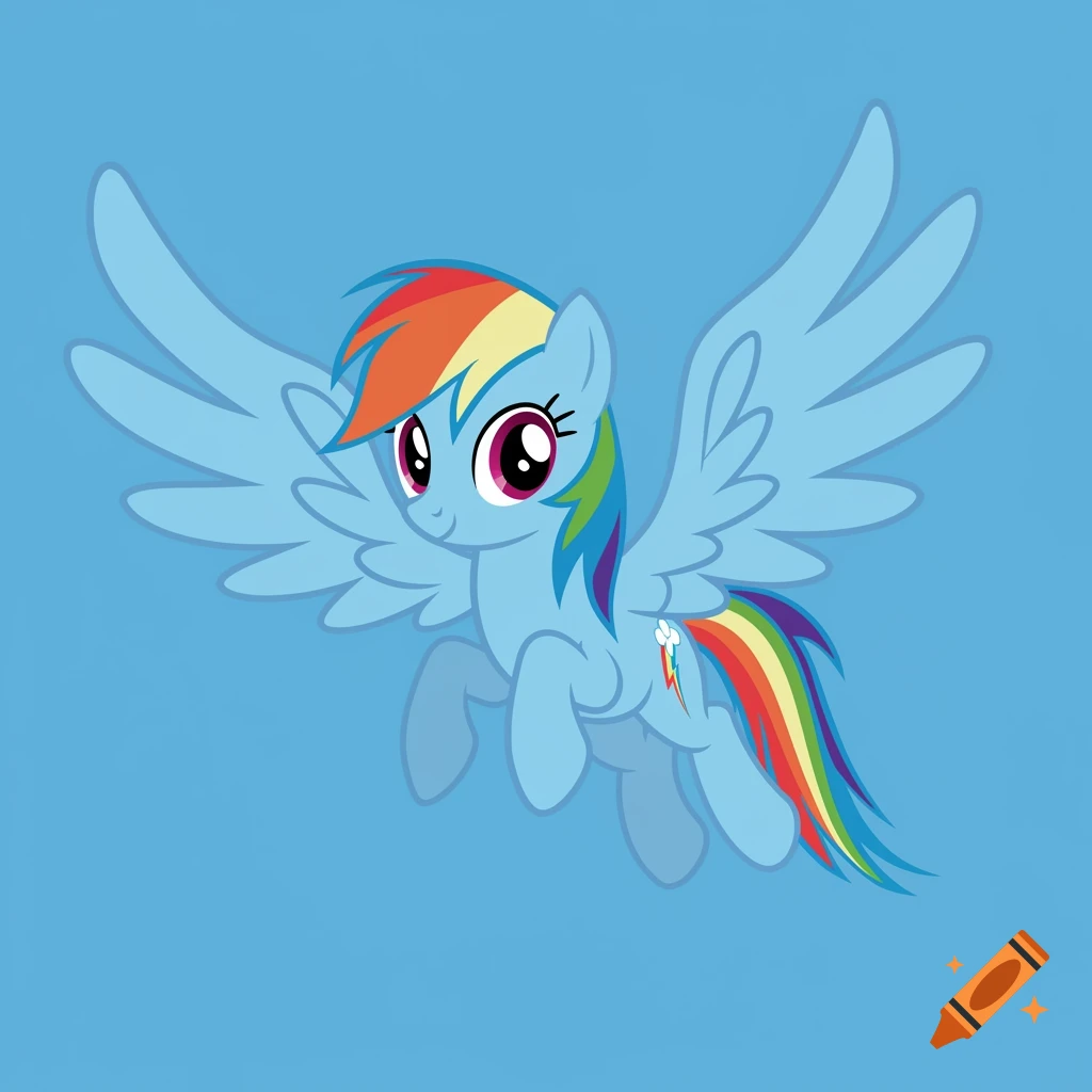 Vector art of Rainbow Dash from My Little Pony flying