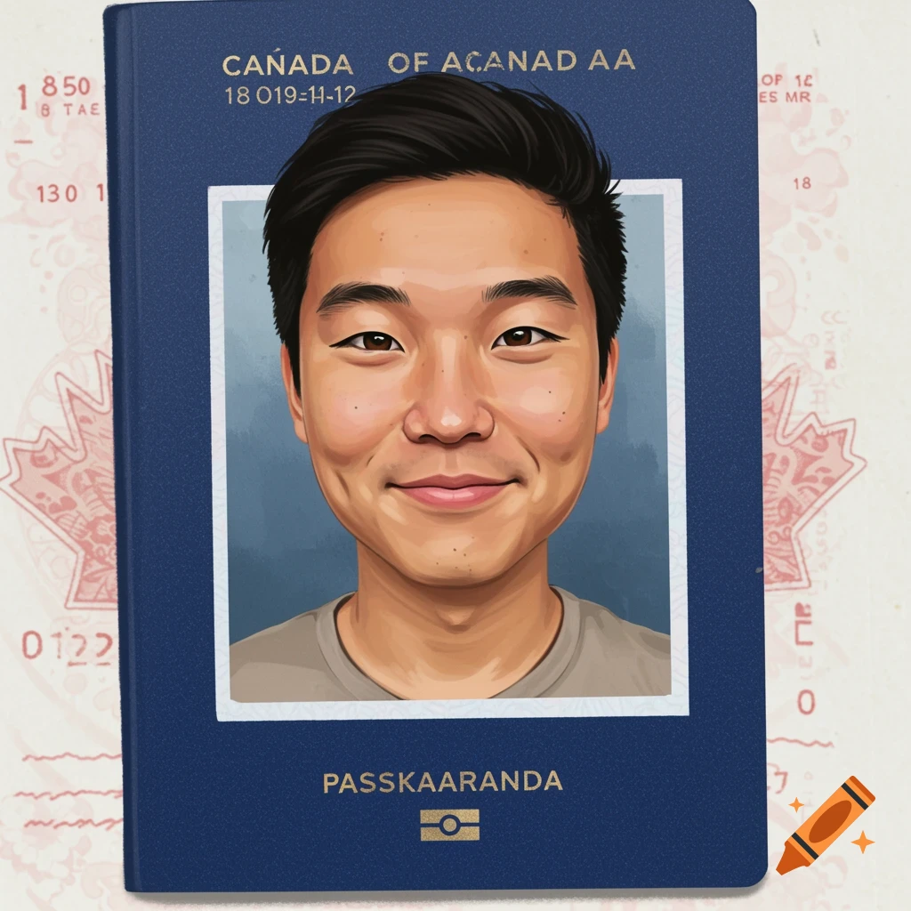 A man is smiling in a Canadian passport.