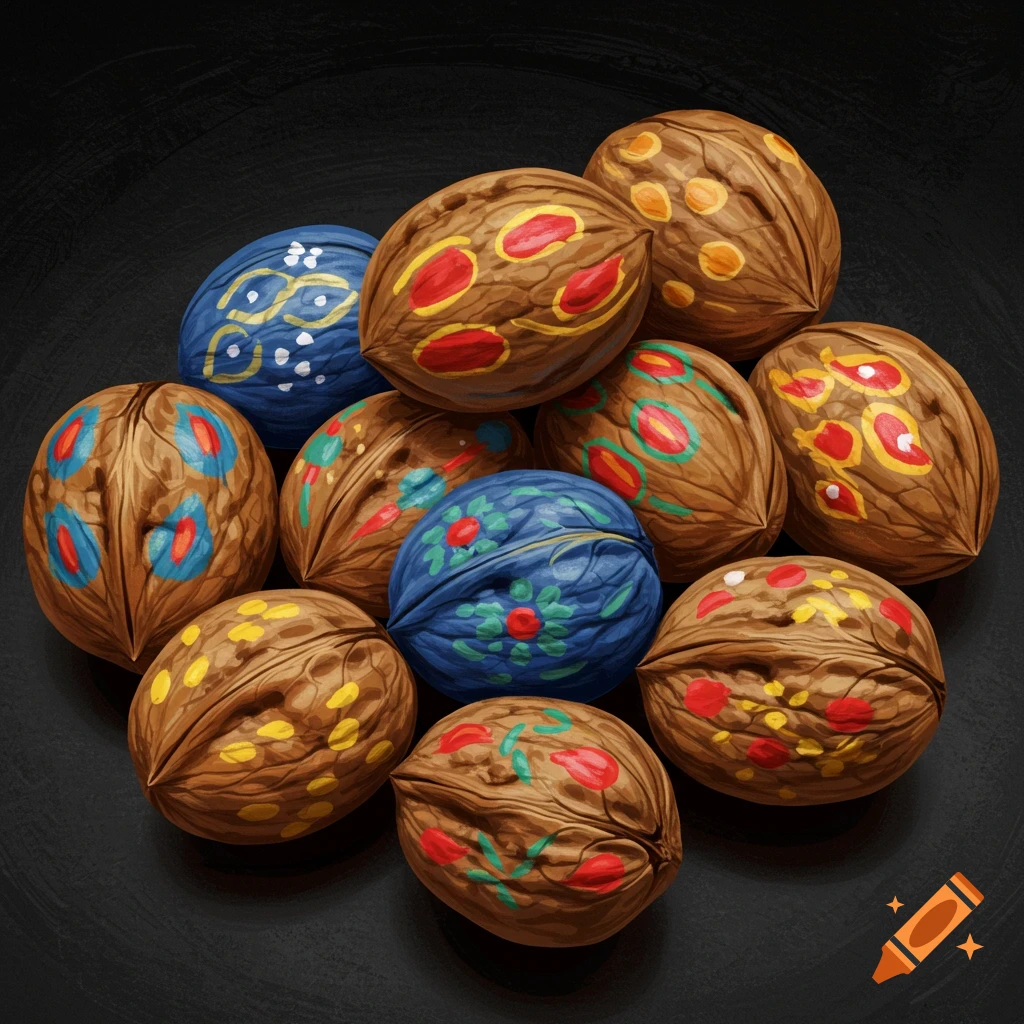 Painted walnuts