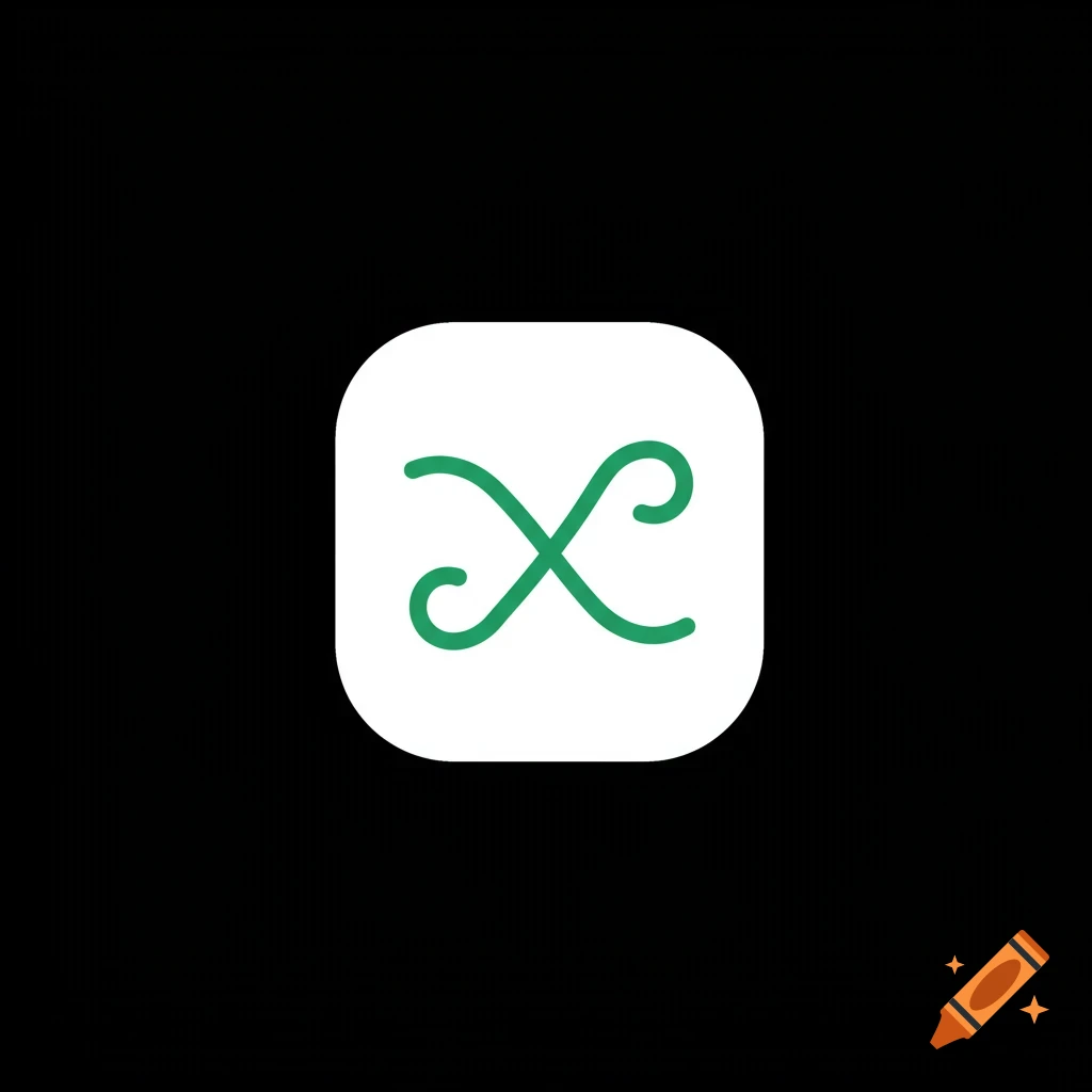 A green curved symbol inside a white rounded square icon