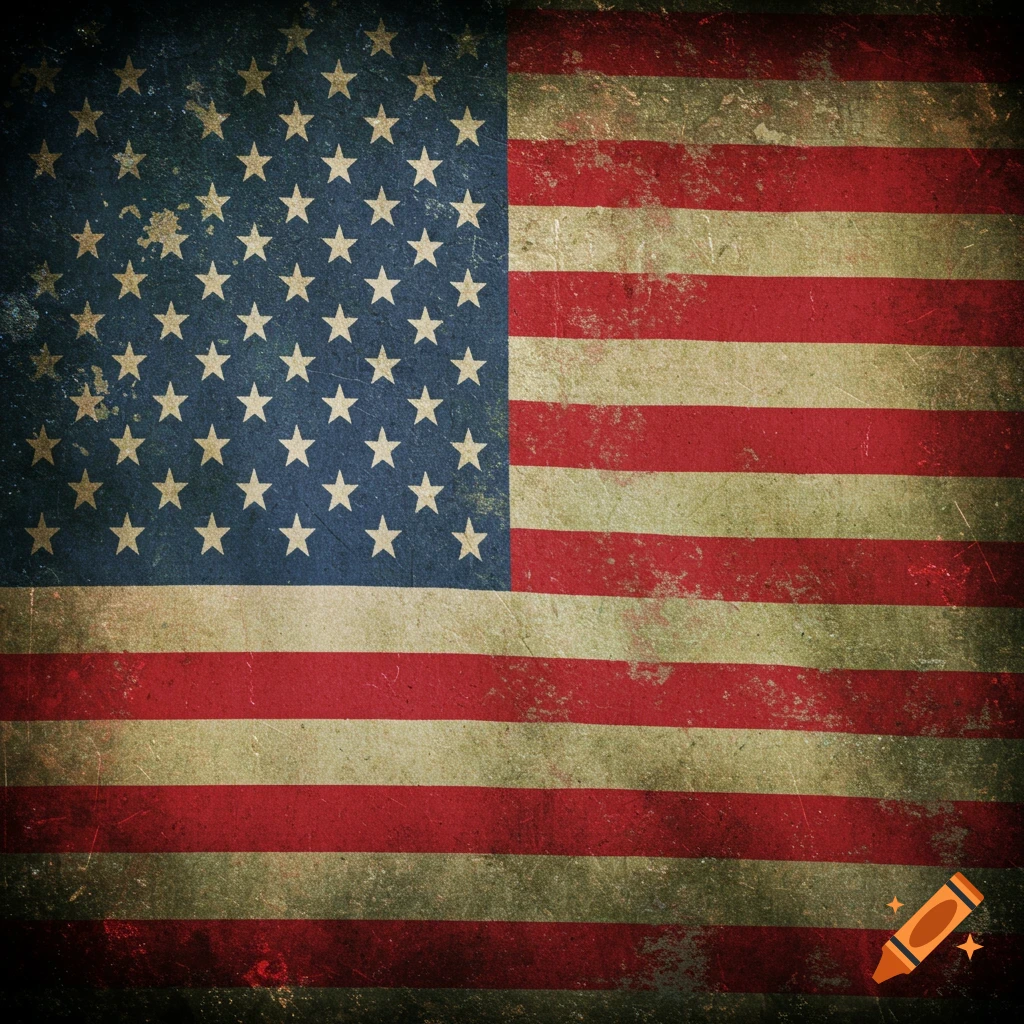 Grunge style American flag texture