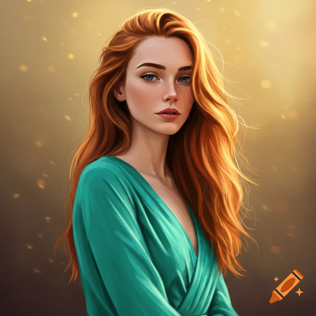 A woman with red hair