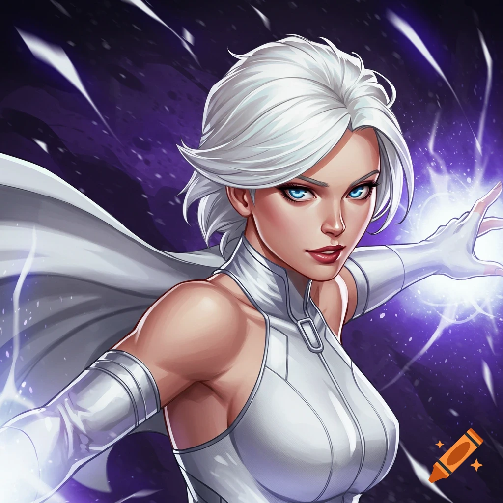 Emma Frost casting an energy blast