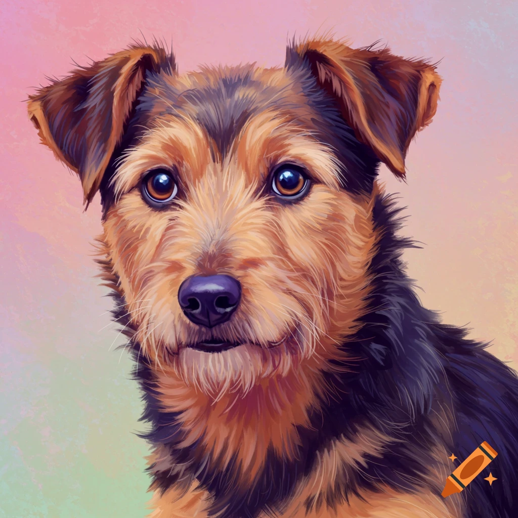 Close-up of a terrier mix dog's face.