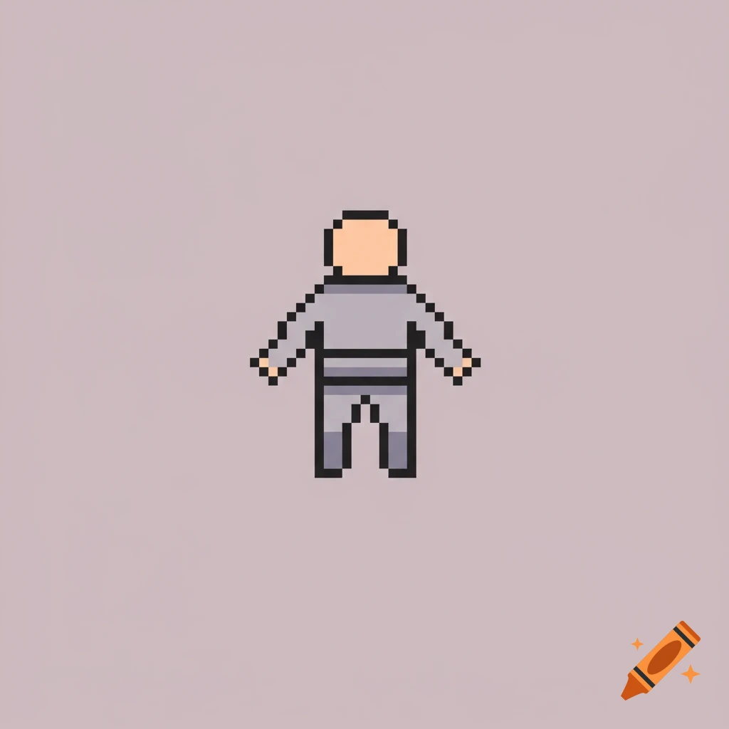 Pixel art character from top view