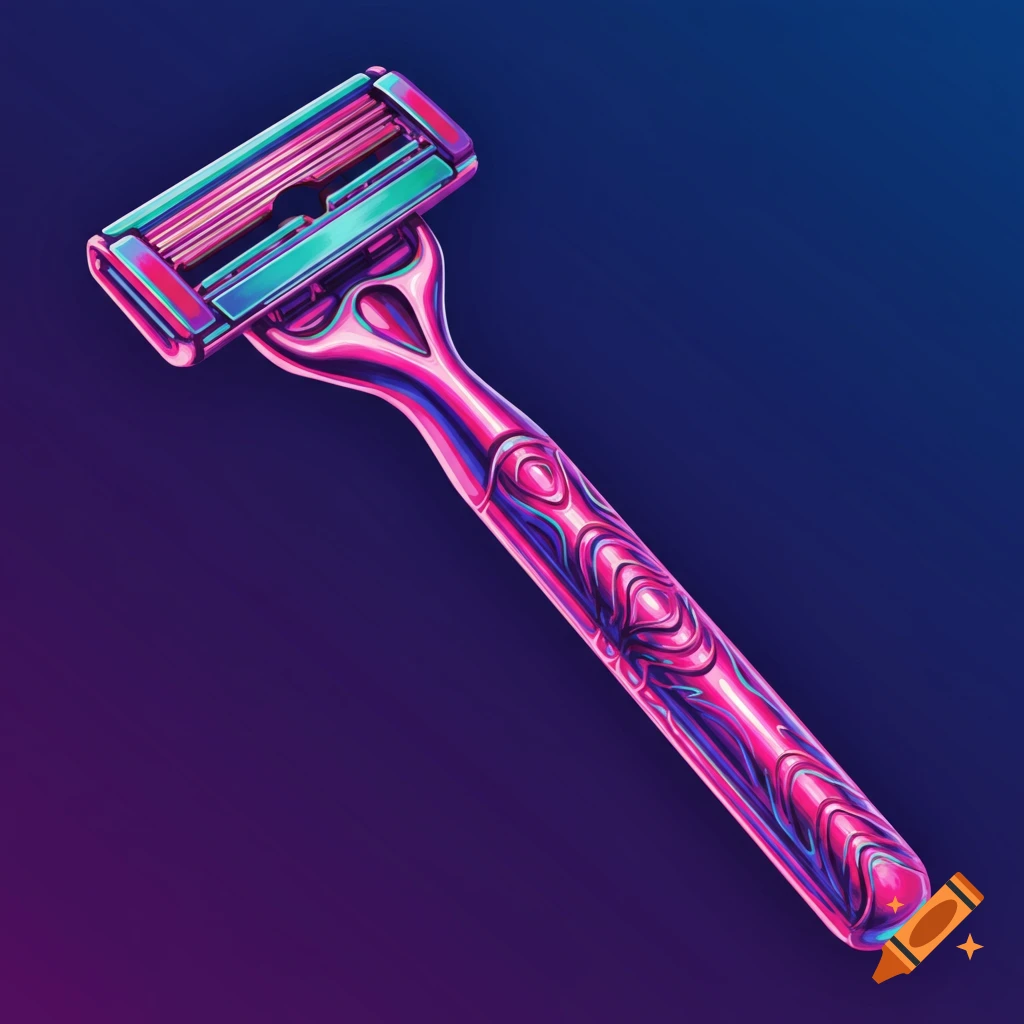 Colorful depiction of a razor.