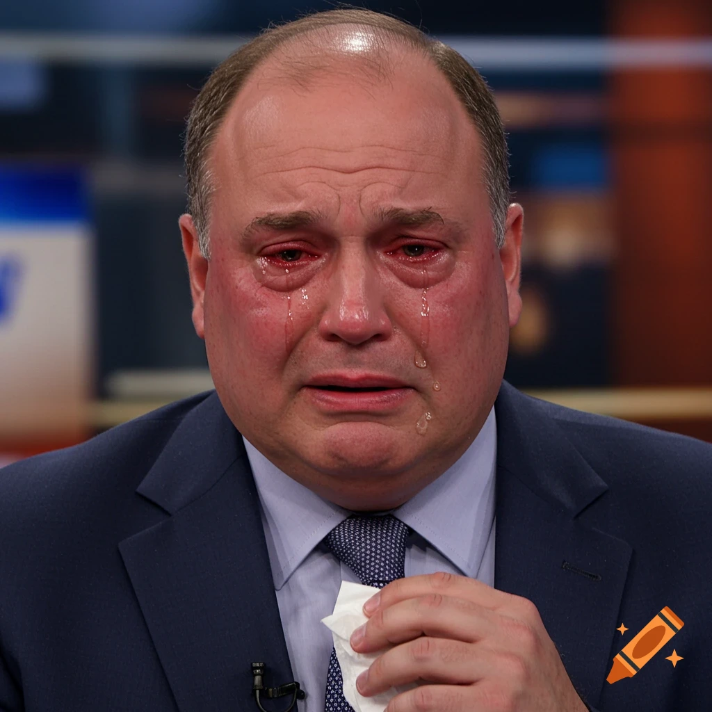 Close-up portrait of a man crying and holding a tissue