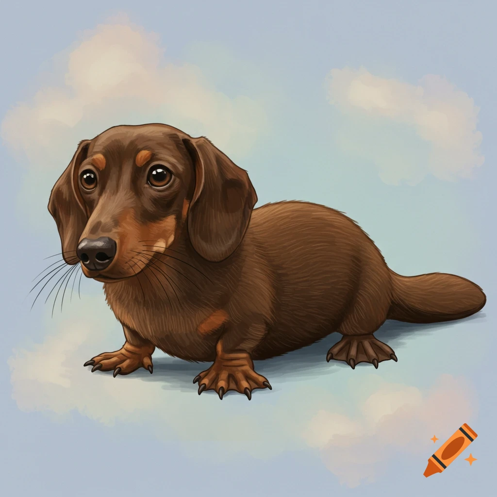 a platypus with a dachshund head
