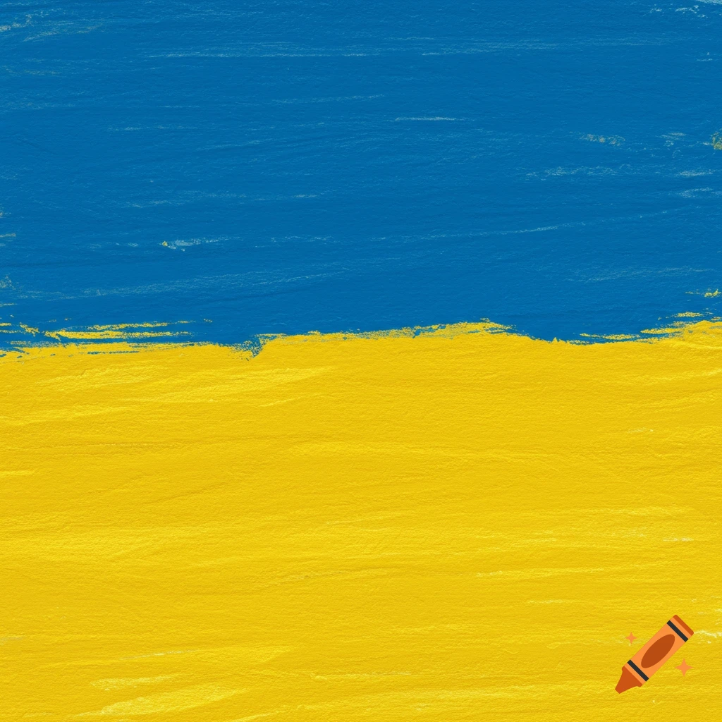 Image of the Ukrainian flag with textured brushstrokes.
