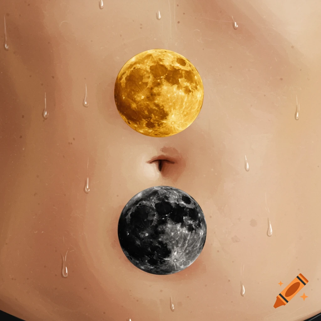 Belly button tattoo with moon designs on Craiyon