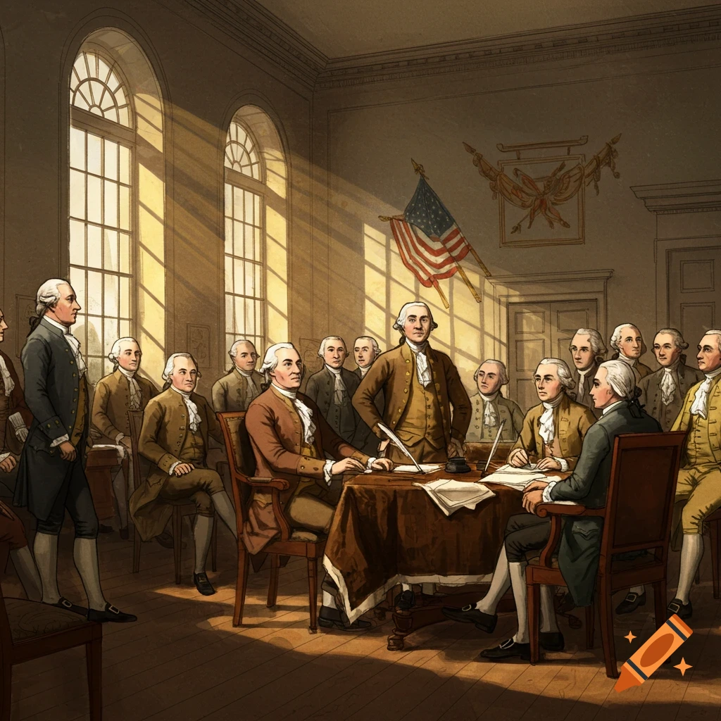 The signing of the Declaration of Independence