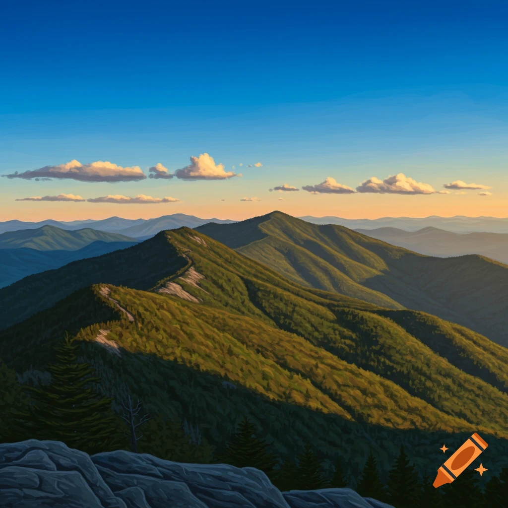 Mountain range at sunset