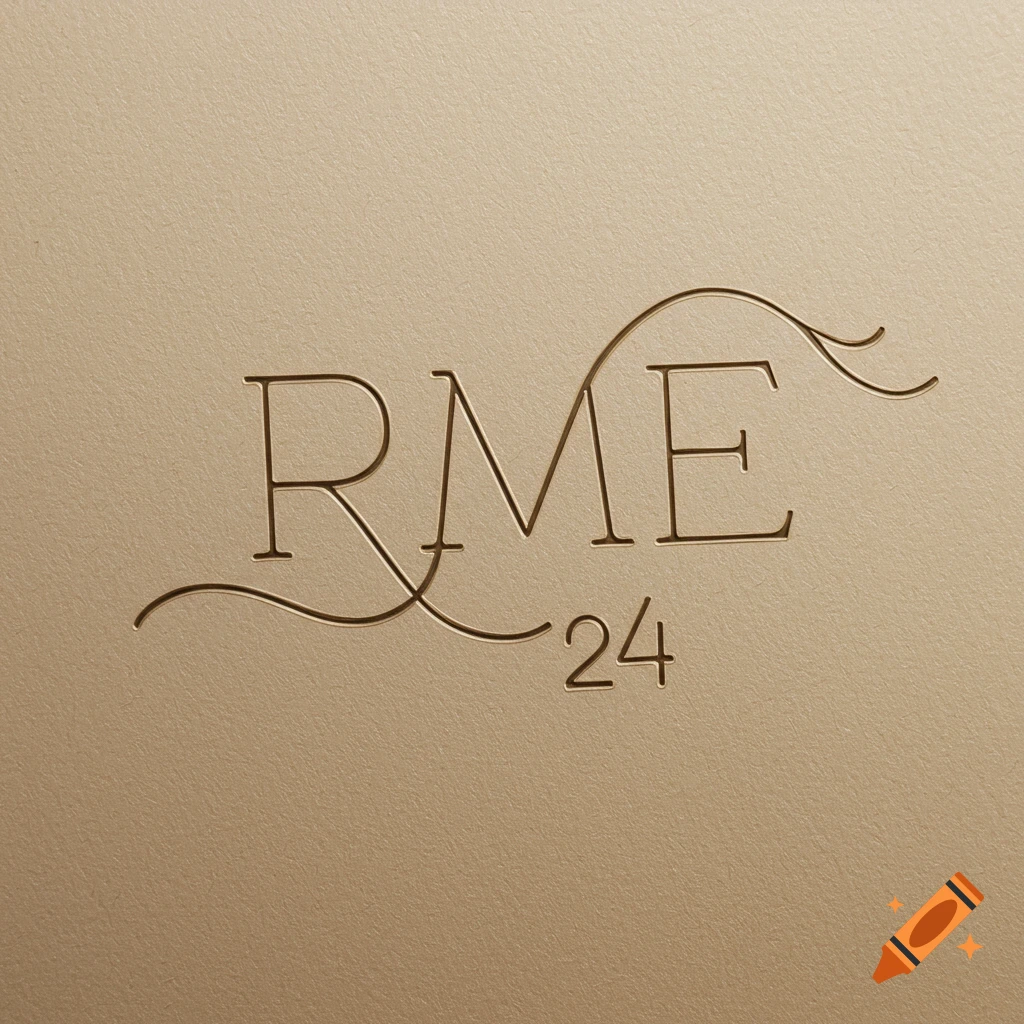 Bronze logo RME 24 embossed on a textured gold background.