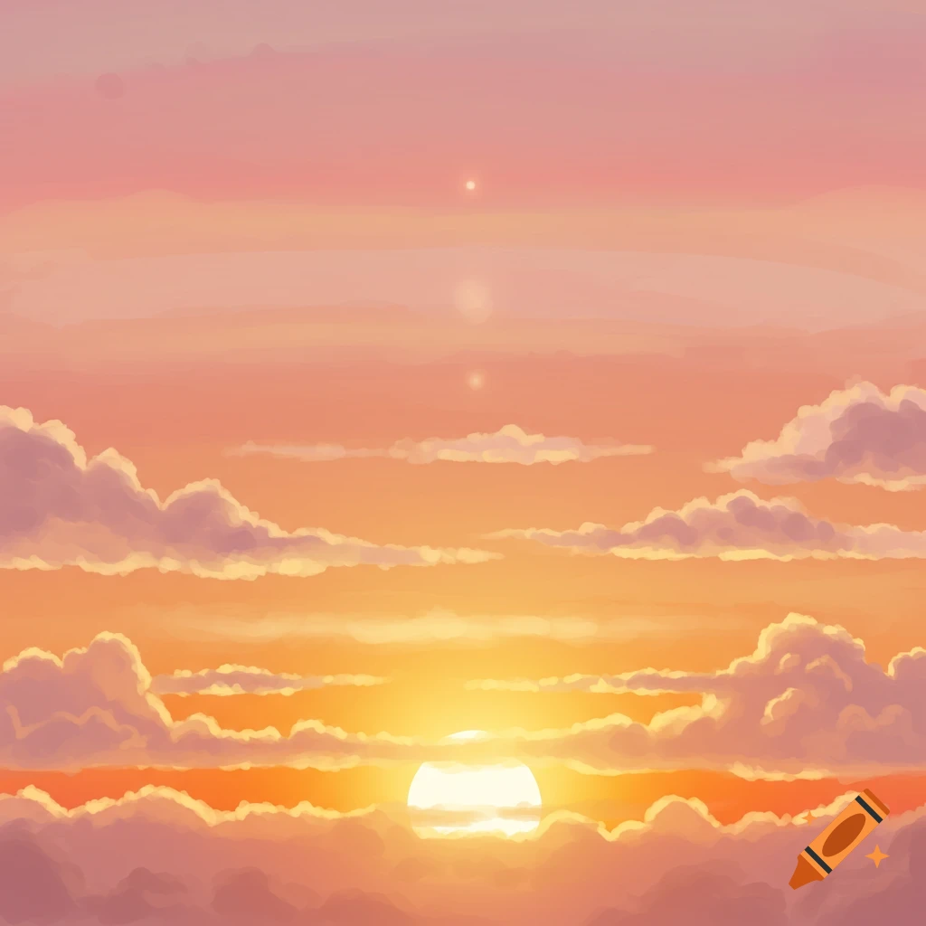 A colorful sunset with clouds.