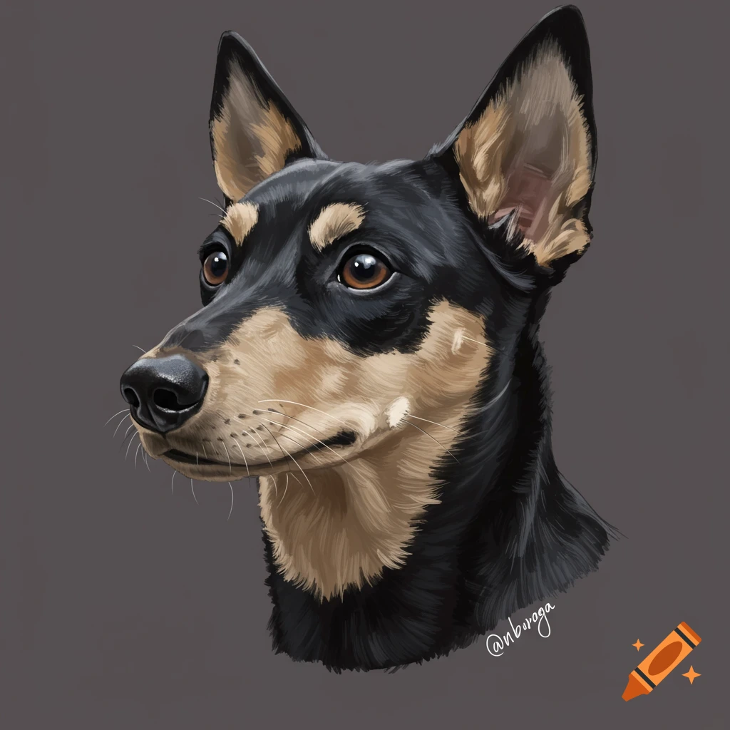 A black and tan dog head portrait