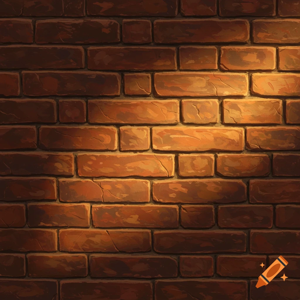 A brick wall with uneven lighting.