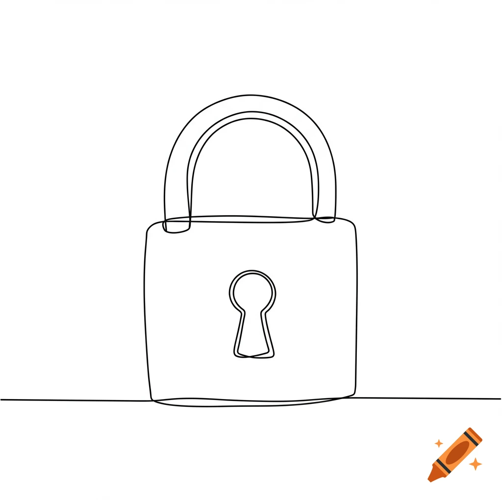 A single line drawing of a padlock.