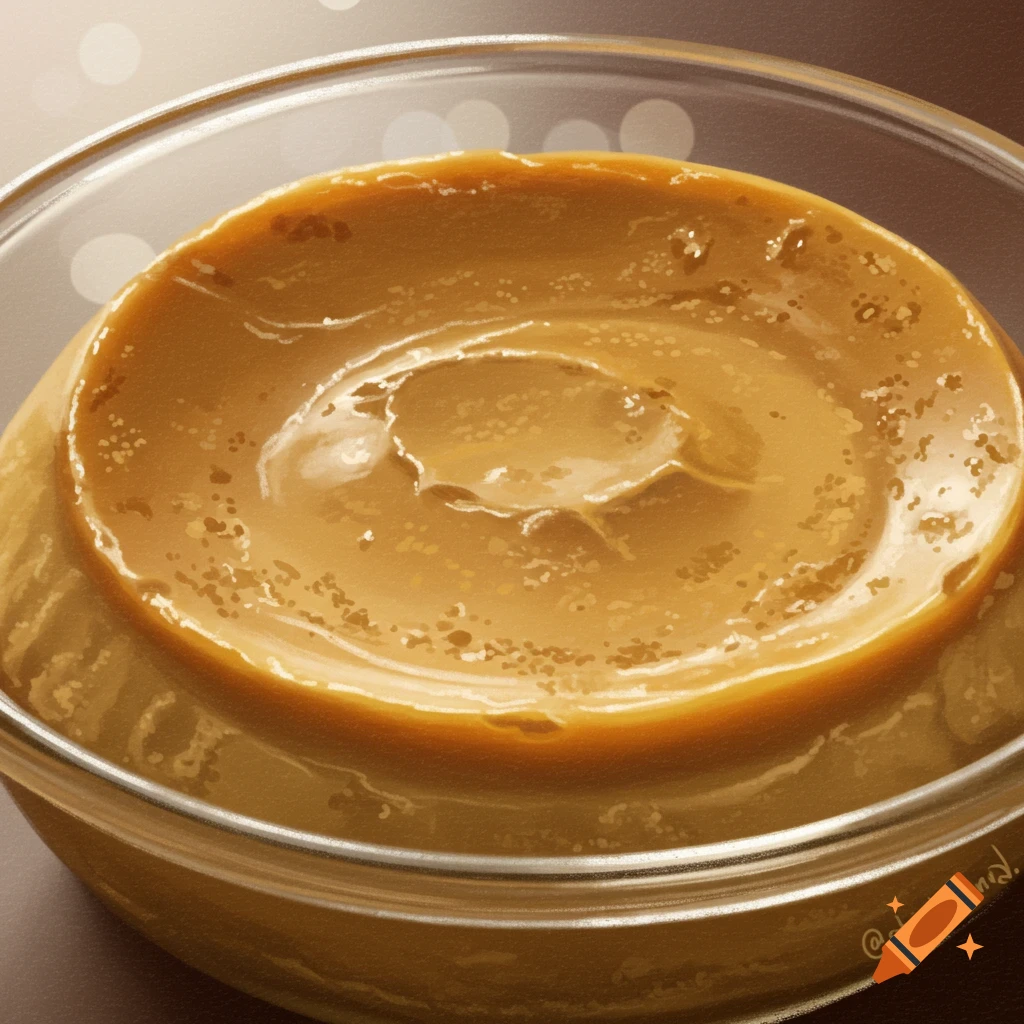 A close-up of flan or creme caramel in a glass bowl.