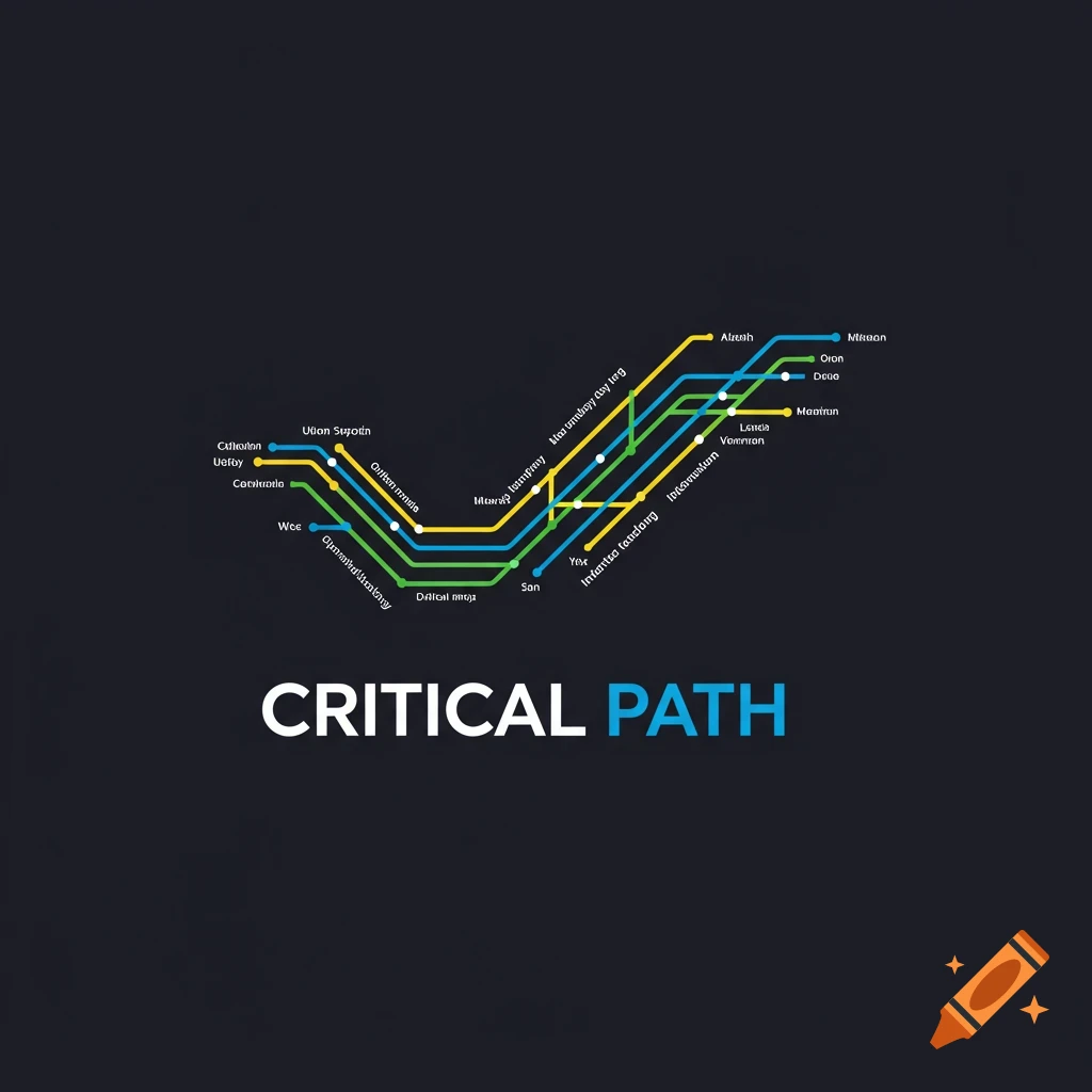 Logo resembling a subway map with colored lines and text 'CRITICAL PATH'.