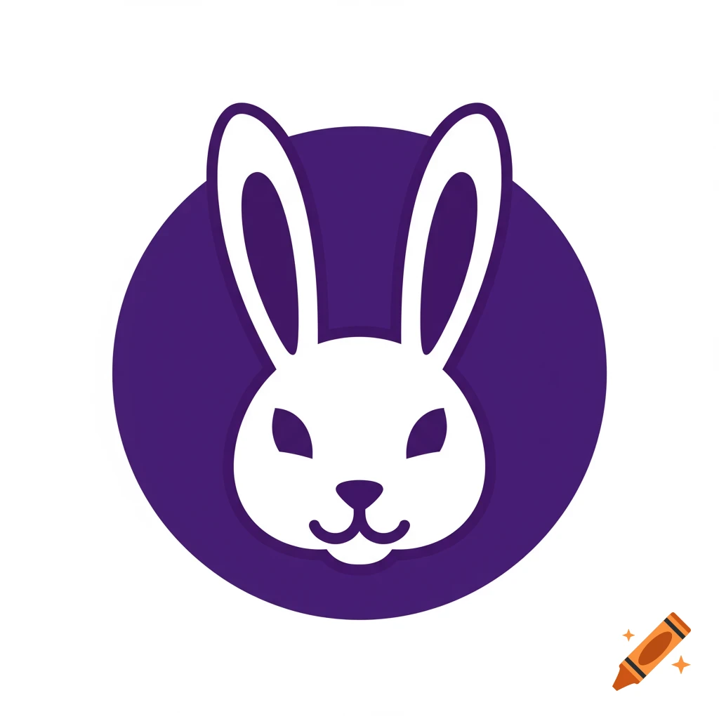 White bunny head icon in a purple circle.