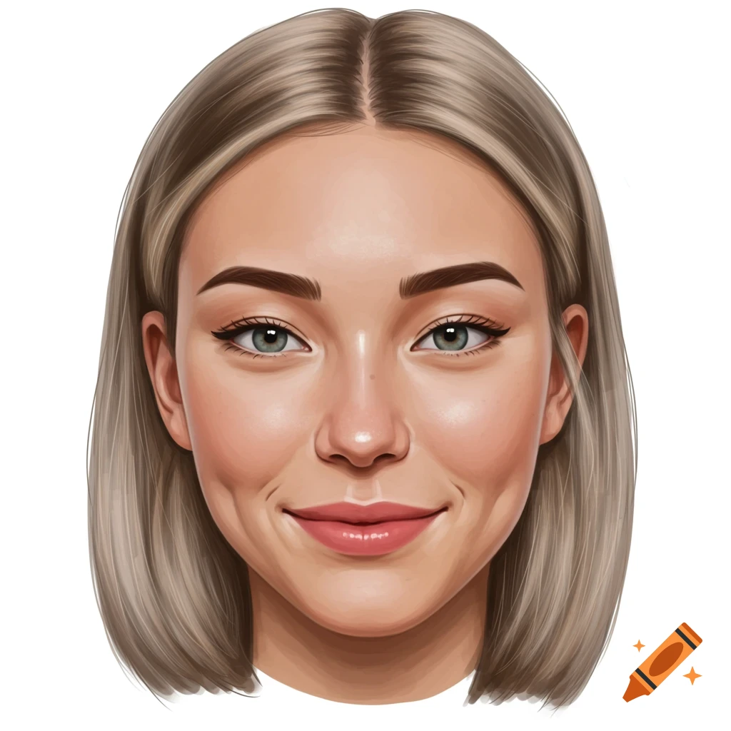 Realistic portrait of a young woman with ombré hair on Craiyon