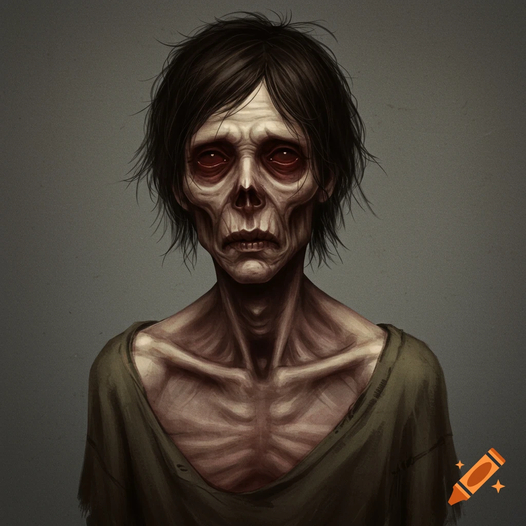 An image of an emaciated person