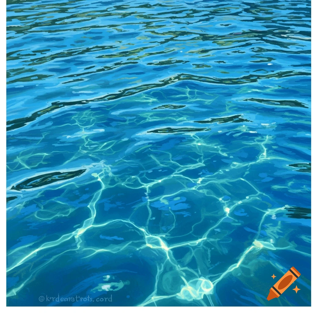 Rippling blue water with light reflections