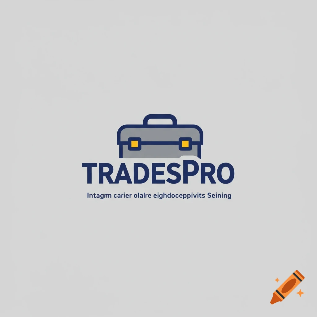 A blue and grey logo with a briefcase icon above the text TRADESPRO and smaller text below it.
