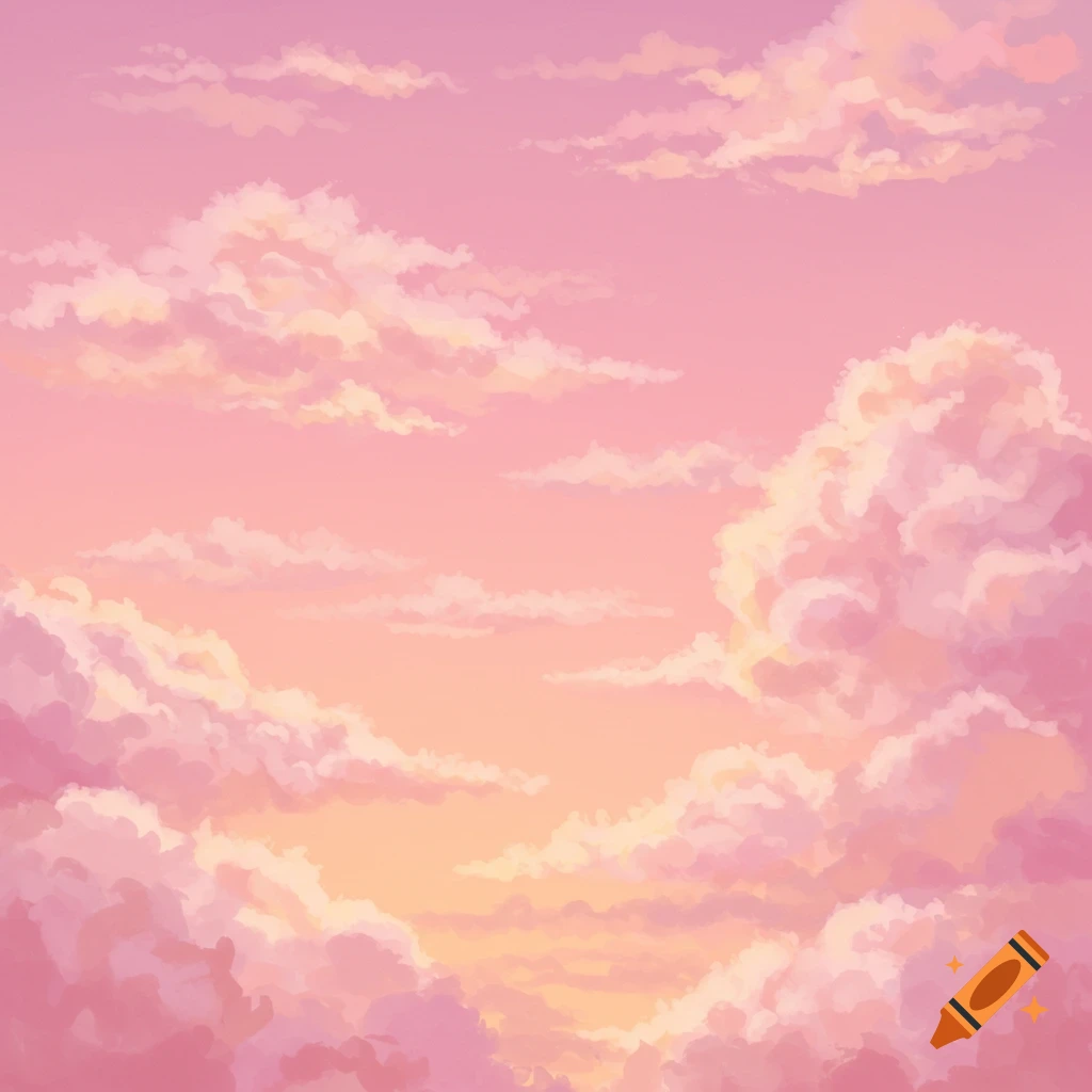 A pink and orange sky with clouds