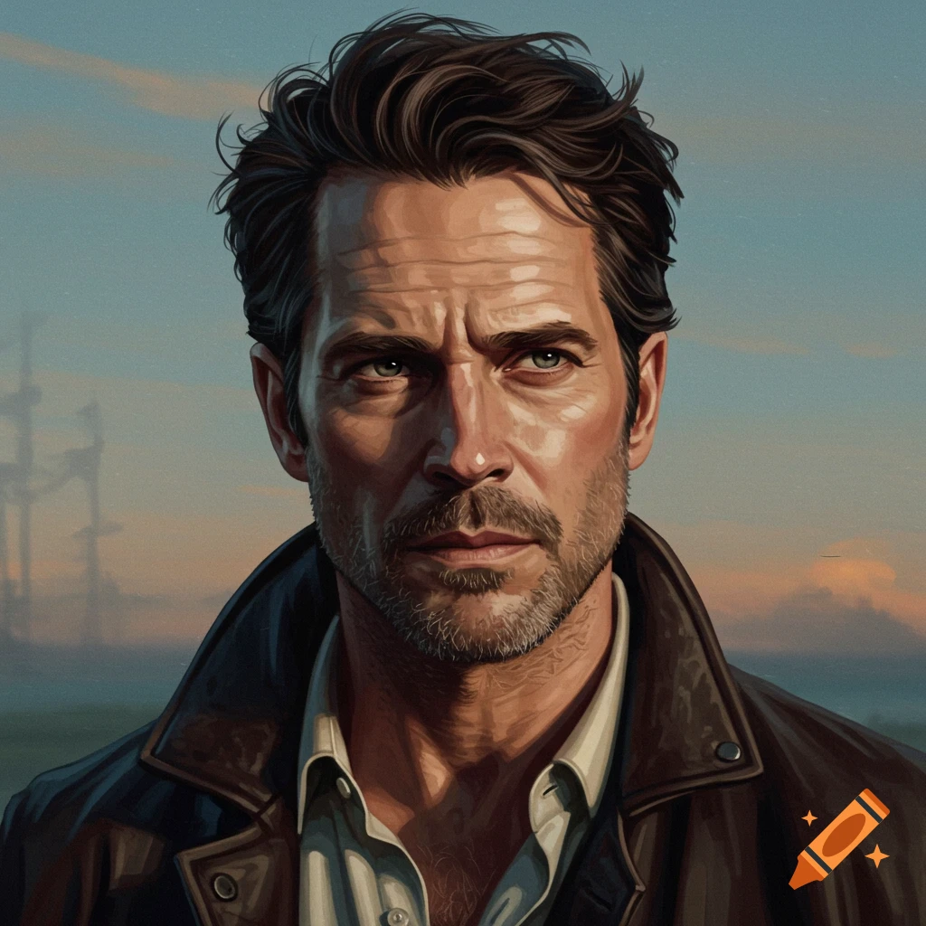 Portrait of a man in a leather jacket
