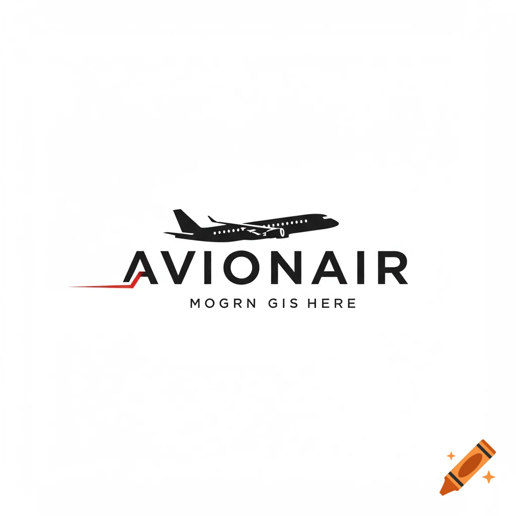 A black silhouette logo of an airplane over the text AVIONAIR.