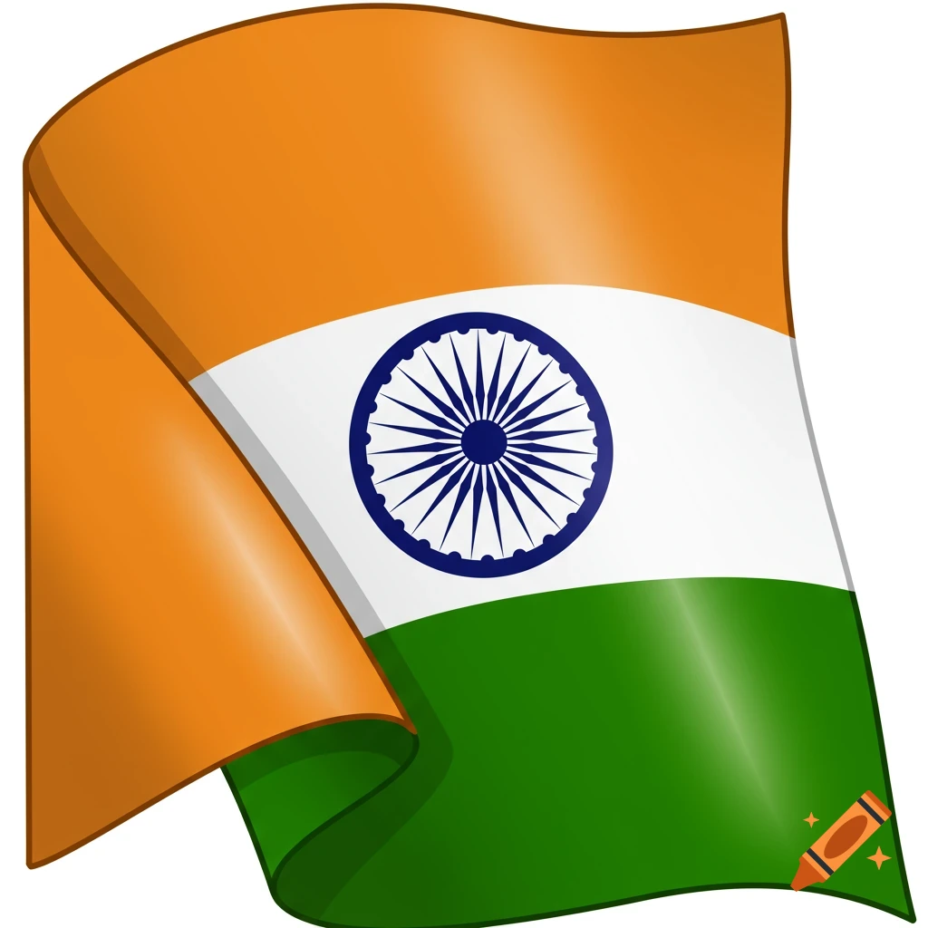 Illustration of a waving Indian flag