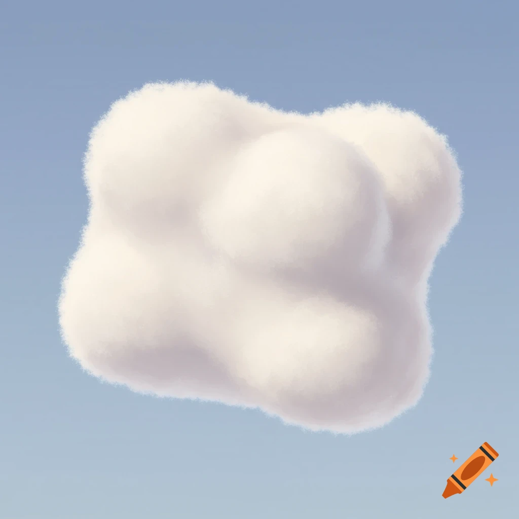A fluffy white blob against a blue sky.