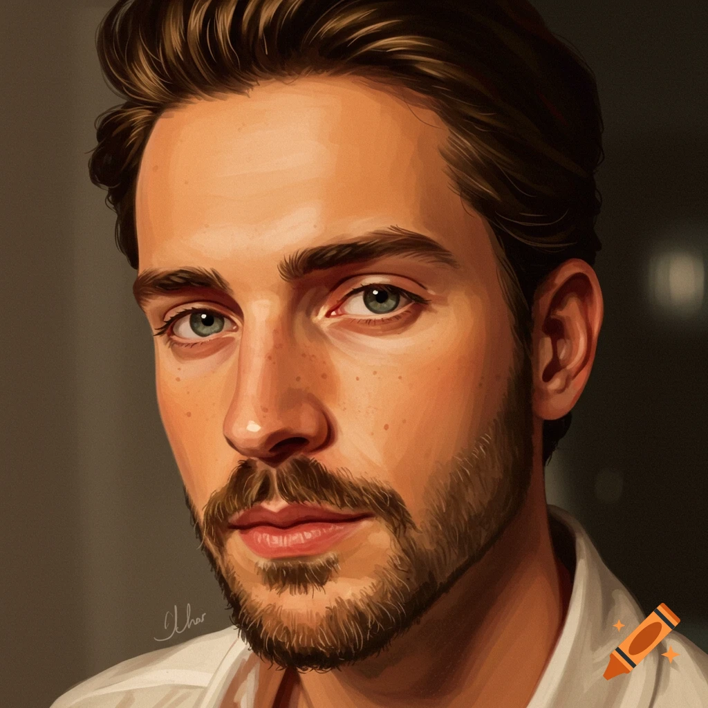 A close-up portrait of a man's face.
