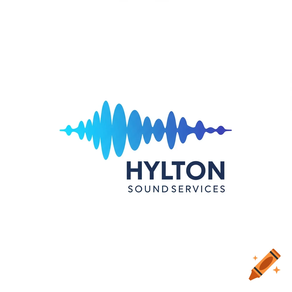 Logo with a blue sound wave graphic and the text Hylton Sound Services