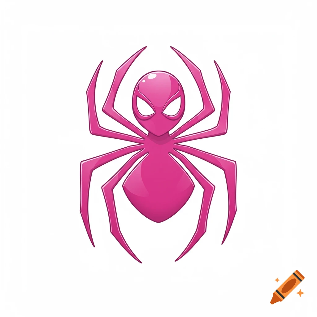 Pink stylized spider logo, resembling the Ghost-Spider emblem.