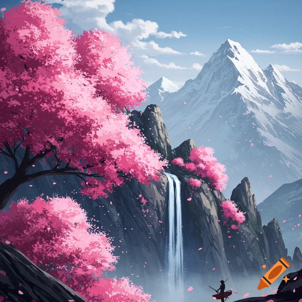 Anime-style heavenly landscape with sakura trees on Craiyon Anime-style heavenly landscape with sakura trees on Craiyon