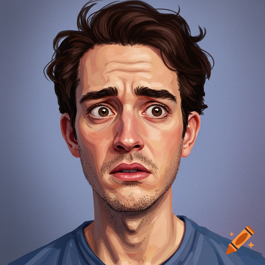 A man with a confused expression.