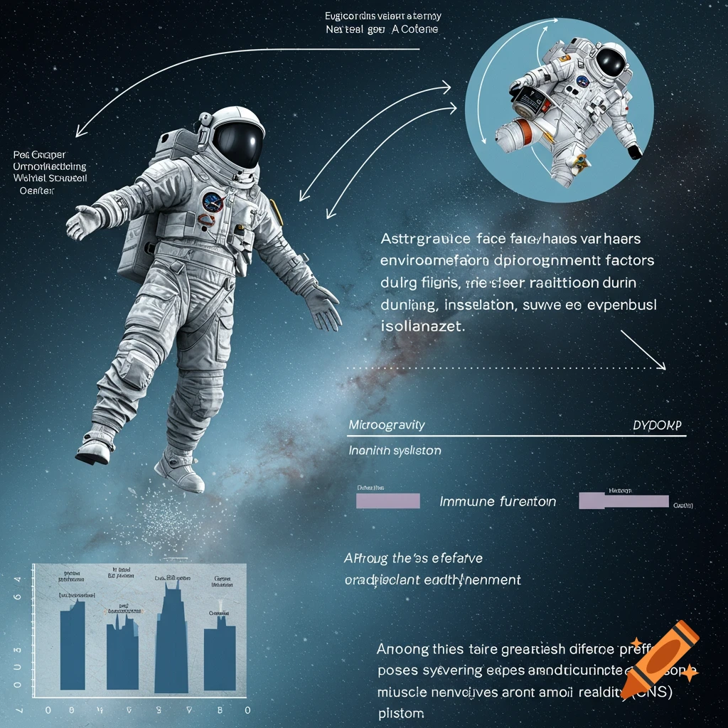 Define Microgravity Illustration of astronauts in space facing microgravity and radiation ...
