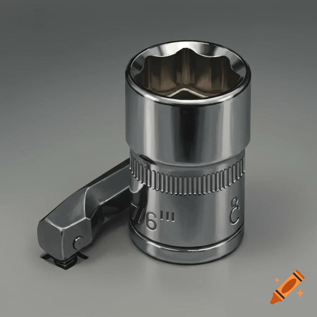 A chrome hex socket wrench bit