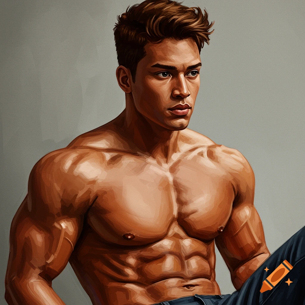 A portrait of a muscular man.