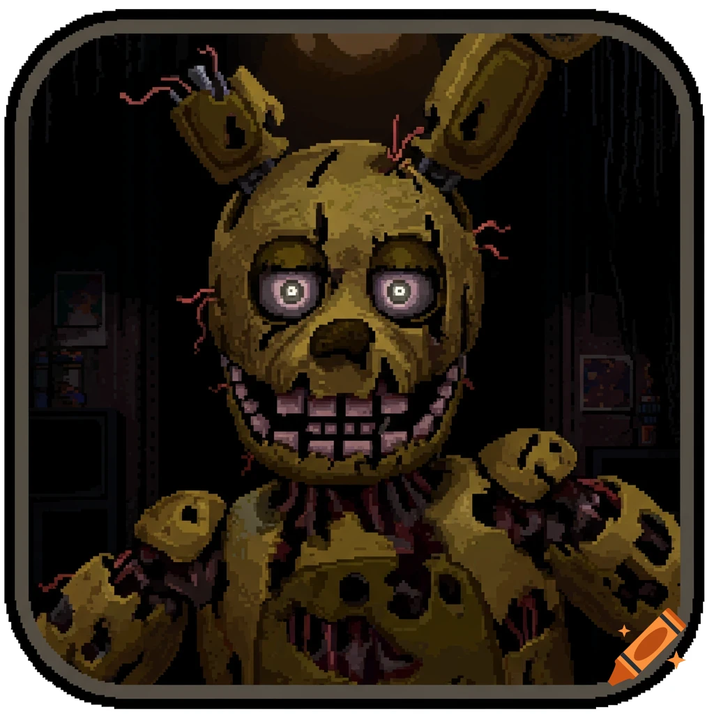 Pixel art icon of Springtrap from Five Nights at Freddy's