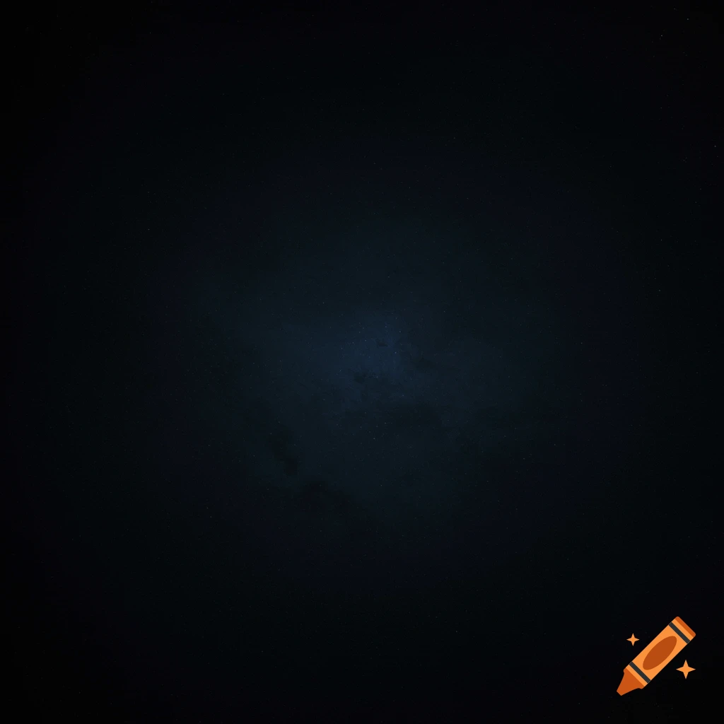 A dark, abstract background with faint speckles and a central blue haze.