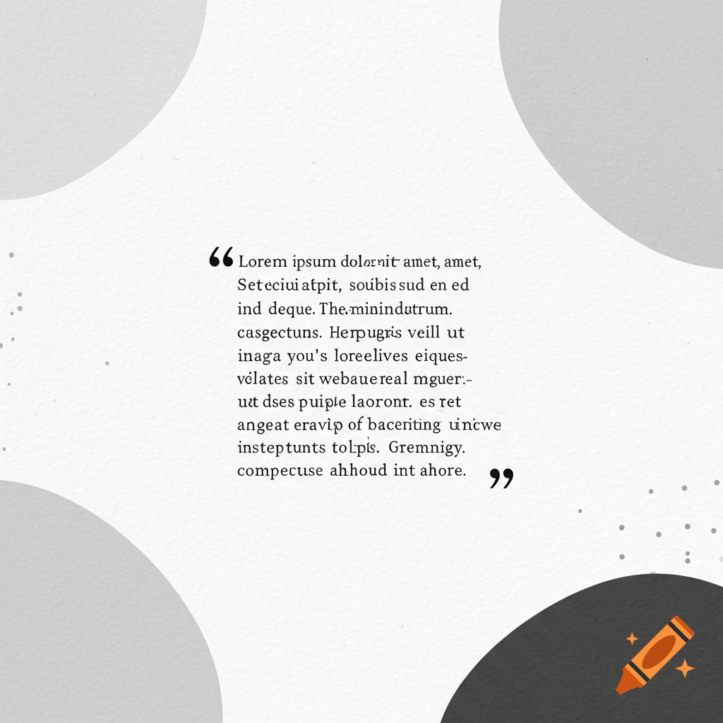 Minimalist quote art with placeholder text on a background with abstract gray circles.