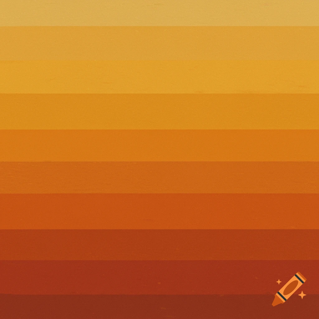 A piece with horizontal bands in a gradient from light yellow/orange to dark reddish-orange.