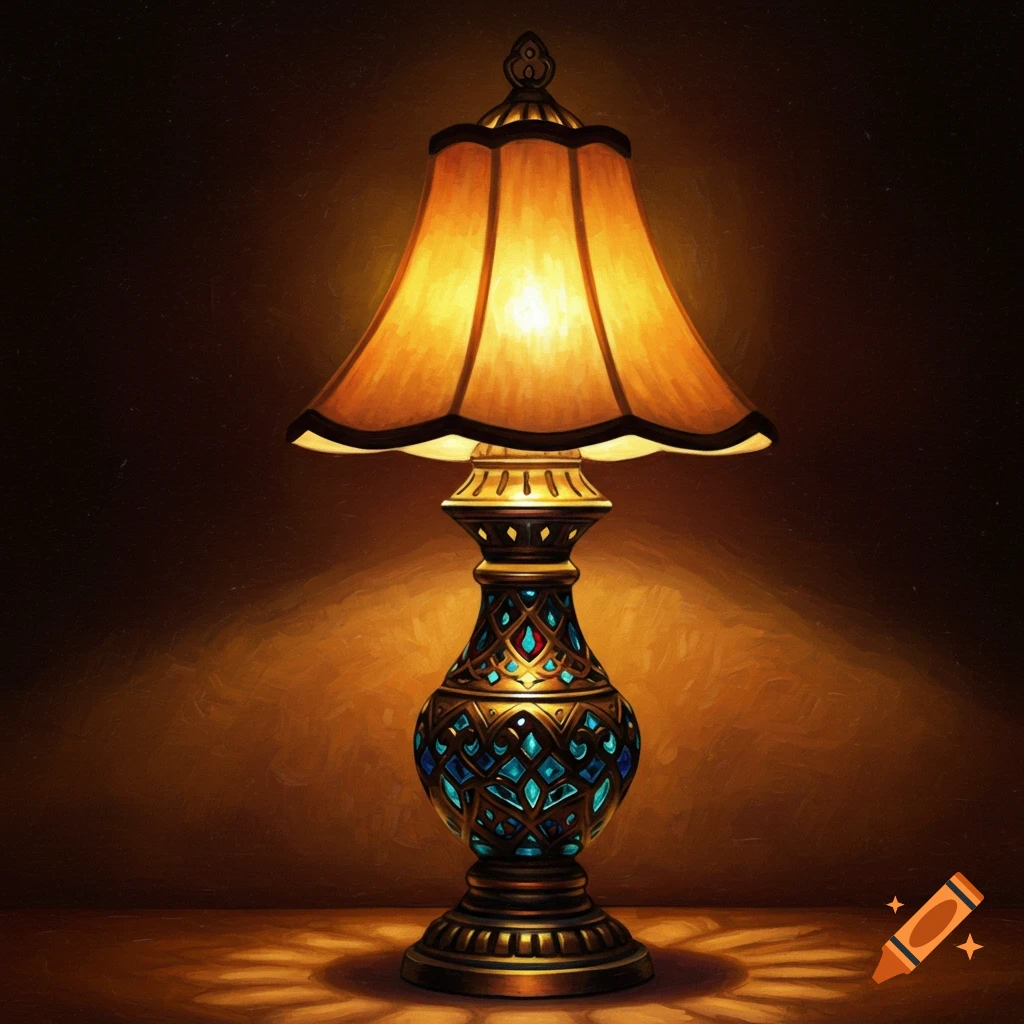 An ornate decorative lamp
