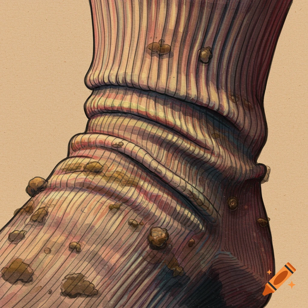 A close-up of a dirty sock covered in mud.