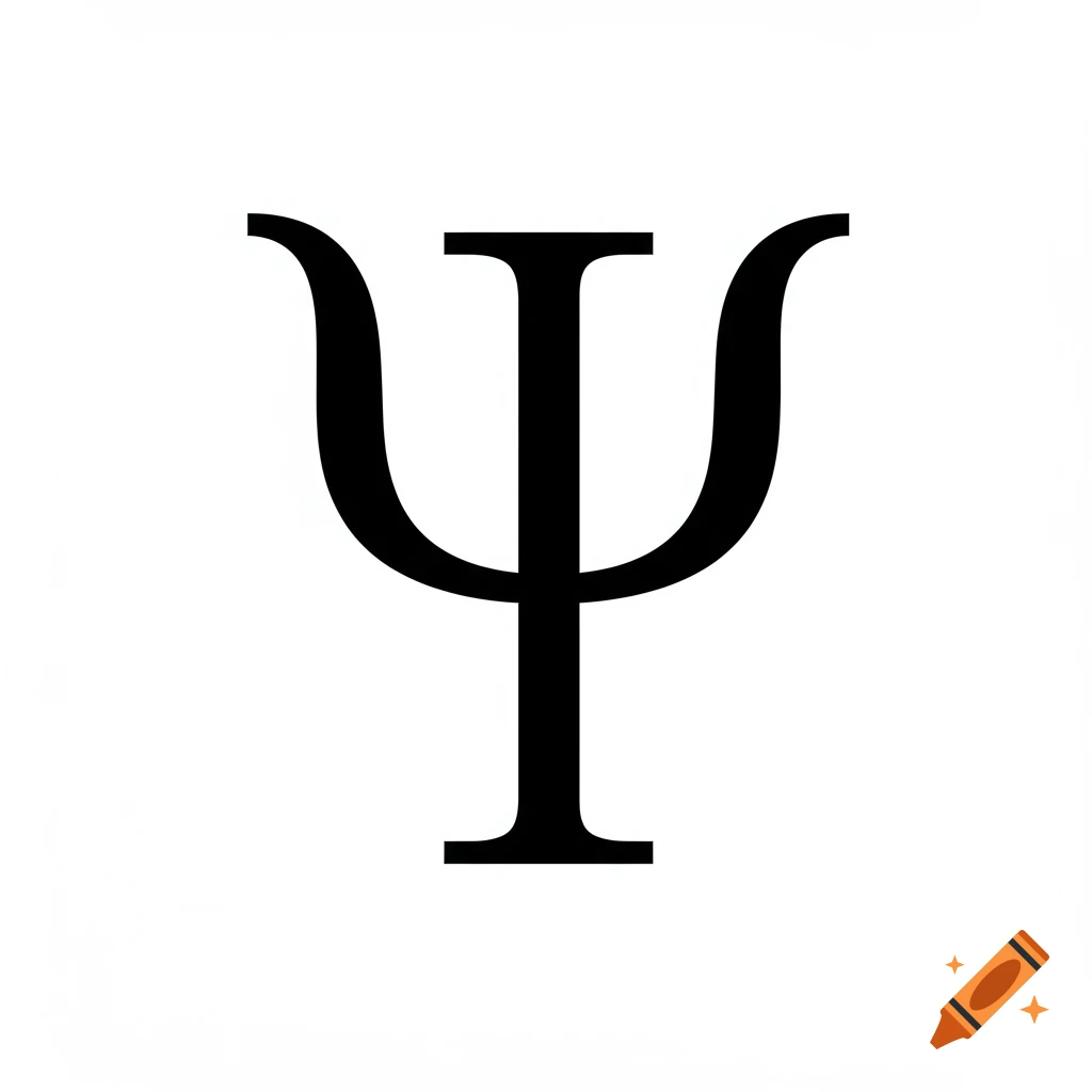 Black Greek letter Psi symbol on a white background.