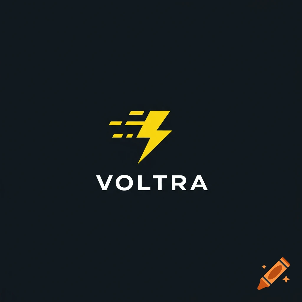 Yellow lightning bolt logo with speed lines above the word VOLTRA on a dark background.
