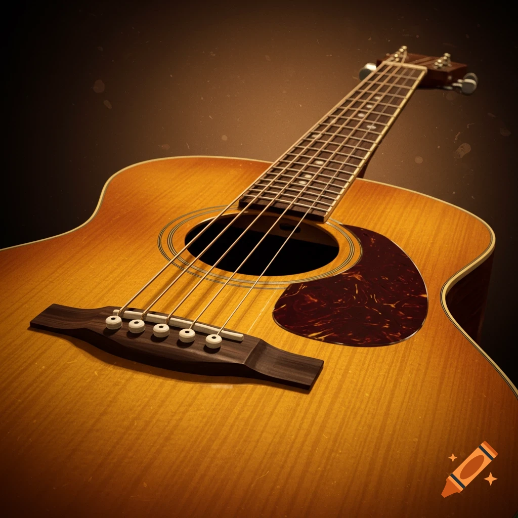 Close-up of an acoustic guitar